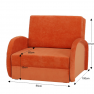Széthúzható fotel, narancssárga, MILI 1