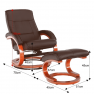 Relaxáló állítható fotel, sötétbarna, RYAN