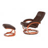 Relaxáló állítható fotel, sötétbarna, RYAN