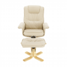 Állítható pihenő fotel, bézs, EDDIE