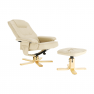 Állítható pihenő fotel, bézs, EDDIE