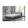 Franciaágy RGB LED világítással, szürke, 160x200, DULCEA