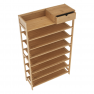 Cipőpolc, 7 soros, bambusz, KATLEY Cipőpolc, 7 soros, bambusz, KATLEY