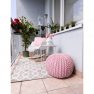 Kötött puff púderrózsaszín pamut, GOBI TIP 1