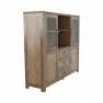 Komód vitrines szekrényekkel, tölgy lefkas, NEVADA K2S