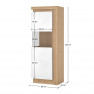 Vitrines szekrény LYOV01L, tölgy riviera/fehér extra magasfényű, LEONARDO Vitrines szekrény LYOV01L, tölgy riviera/fehér extra magasfényű, LEONARDO