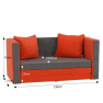 Kinyitható kanapé, narancssárga/szürke, KATARINA NEW Kinyitható kanapé, narancssárga/szürke, KATARINA NEW