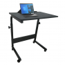 Számítógépasztal kerekekkel, fekete, WESTA Számítógépasztal kerekekkel, fekete, WESTA