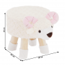 Zsámoly bárány alakban, Velvet szövet fehér/rózsaszín/természetes, LOLA
