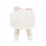 Zsámoly bárány alakban, Velvet szövet fehér/rózsaszín/természetes, LOLA