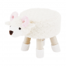 Zsámoly bárány alakban, Velvet szövet fehér/rózsaszín/természetes, LOLA