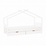 Fehér ágyneműtartós házikó ágy ELISIA