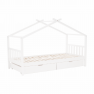 Fehér ágyneműtartós házikó ágy ELISIA
