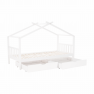 Fehér ágyneműtartós házikó ágy ELISIA