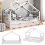 Fehér ágyneműtartós házikó ágy ELISIA
