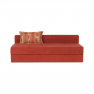 Kanapé ágyfunkcióval és ágyneműtartóval, szövet téglaszínű barna, SARA