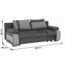Kanapé, sötétszürke/világosszürke, BOLIVIA