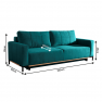 kanapé, türkiz, RAMOS