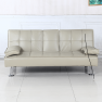 Kinyitható kanapé, bézs textilbőr, GOLDIA NEW