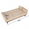 Kinyitható kanapé, bézs, ARKADIA
