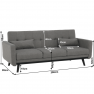 Kinyitható kanapé, szürke, ARKADIA