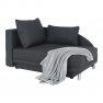 Kinyitható kanapé, szürke-fekete szövet, balos, LAUREL