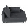 Kinyitható kanapé, szürke-fekete szövet, balos, LAUREL