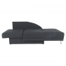 Kinyitható kanapé, szürke-fekete szövet, balos, LAUREL