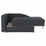 Kinyitható kanapé, szürke-fekete szövet, balos, LAUREL
