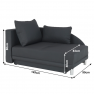 Kinyitható kanapé, szürke-fekete szövet, balos, LAUREL