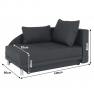 Kinyitható kanapé, szürke-fekete szövet, jobbos, LAUREL