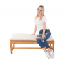 Fából készült kerti pad, természetes/bézs, 120 cm, VEATA