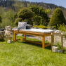 Fából készült kerti pad, természetes/bézs, 120 cm, VEATA