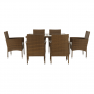 Kerti garnitúra, étkezőasztal+6db szék, rattan, méz/krém, GARDEN Kerti garnitúra, étkezőasztal+6db szék, rattan, méz/krém, GARDEN