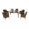 Kerti garnitúra, étkezőasztal+6db szék, rattan, méz/krém, GARDEN Kerti garnitúra, étkezőasztal+6db szék, rattan, méz/krém, GARDEN