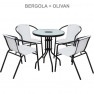 Kerti szék, fehér/fekete, BERGOLA Kerti szék, fehér/fekete, BERGOLA