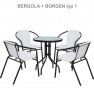 Kerti szék, fehér/fekete, BERGOLA Kerti szék, fehér/fekete, BERGOLA