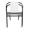Kerti szék, fehér/fekete, BERGOLA Kerti szék, fehér/fekete, BERGOLA