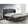 Dupla ágy, szövet szürke, 160x200, OLINA NEW Dupla ágy, szövet szürke, 160x200, OLINA NEW