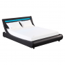 Dupla ágy RGB LED világítással, fekete, 160x200, FELINA