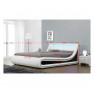 Francia ágy RGB LED világítással, fehér/fekete, 160x200, MANILA NEW