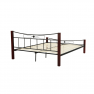 Fém ágy, fém (fekete) + diófa, 160x200, PAULA