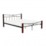 Fém ágy, fém (fekete) + diófa, 160x200, PAULA