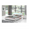 Modern ágy RGB LED világítással, fehér, 180x200, FILIDA