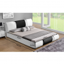 Modern ágy, fehér/fekete, 180x200, LUXOR