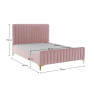 Ágy, rózsaszín/króm arany matt, 160x200, KAISA