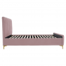 Ágy, rózsaszín/króm arany matt, 180x200, KAISA