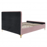 Ágy, rózsaszín/króm arany matt, 180x200, KAISA