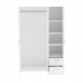 Gardróbszekrény polcokkal, fehér, ADELI