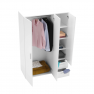 Gardróbszekrény polcokkal, fehér, ADELI